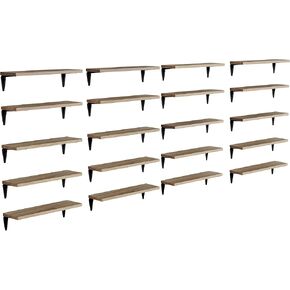 Wallniture Arras 17"x4.5" Floating Shelves for Wall, Shelves for Garage Storage, Wall Bookshelf, Pantry & Kitchen Shelving, Wall Shelves for Living Room, Natural Wood, Set of 20 in Kuwait