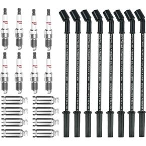 8x Iridium Spark Plugs & Spark Plug Wires for Chevy 5.3L, SparkPlugs for Silverado Suburban Avalanche Tahoe 5.3 4.8L 6.0L, 41-110 Compatible with GMC Sierra Yukon in Saudi Arabia