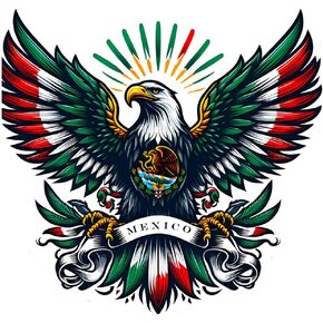 2 PCS Mexican Eagle Vinyl Decals - Waterproof Removable Stickers for Car, Truck, Bumper, Laptop, Motorcycle- Cultural Pride Decorative Sticker (Z037) in Kuwait