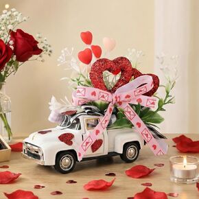 Valentines/St. Patrick’s/Easter Decor, Rustic Metal Farm Truck with Valentine Candy Heart St Patricks Day Shamrock Easter Egg, Valentines Day Decor for Home Table Valentines Decor Gifts in Kuwait