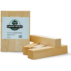 Basswood Carving Blocks Set of 16 – Wood Carving Kit with Premium Bass Blocks – for Crafts & Whittling – Ideal for Beginners & Professionals in Saudi Arabia