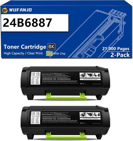 خرطوشة حبر سوداء لطابعة 24B6887 متوافقة مع طابعة Lexmark M3250 XM3250، عالية الإنتاجية تصل إلى 21000 صفحة، مع شريحة مكونة من قطعتين in Saudi Arabia