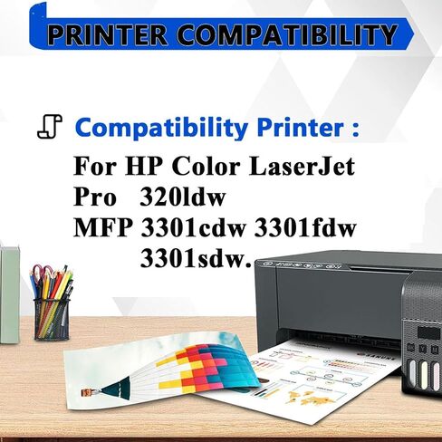 خراطيش حبر بديلة 218A متوافقة مع HP Color Laserjet Pro 320ldw MFP 3301cdw 3301fdw 3301sdw. الطابعات (أسود) in Kuwait