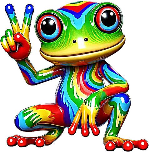 2 قطعة شارات الفينيل الضفدع قوس قزح ملصقات قابلة للإزالة للماء لسيارة الكمبيوتر المحمول شاحنة الوفير A-41 in Kuwait