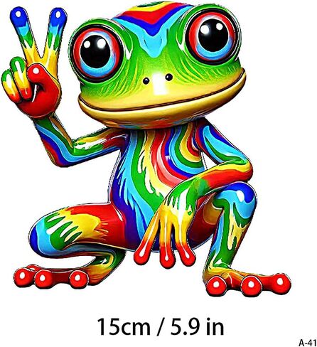 2 قطعة شارات الفينيل الضفدع قوس قزح ملصقات قابلة للإزالة للماء لسيارة الكمبيوتر المحمول شاحنة الوفير A-41 in Kuwait