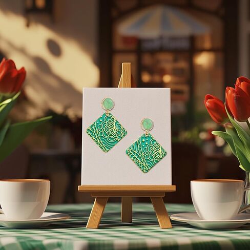 Bohemian Pattern Clay Texture Mat Mandala Modeling Pattern Pad Leaves Texture Sheets for Polymer Clay Making Earrings Jewelry Tools, 4×2.6 inch in Saudi Arabia
