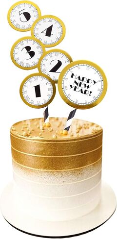 ercadio 24 حزمة 2026 سنة جديدة سعيدة كب كيك توبر مرحبا 2026 الألعاب النارية كعكة القبعات العالية هتاف إلى 2026 الذهب بريق كعكة توبر الألعاب النارية يختار لرأس السنة الجديدة حزب ديكور اللوازم in Kuwait