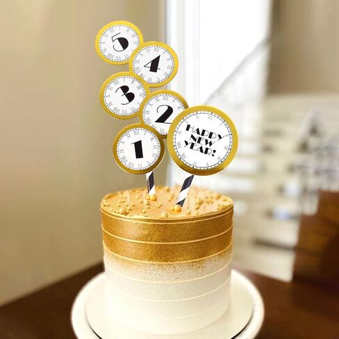 ercadio 24 حزمة 2026 سنة جديدة سعيدة كب كيك توبر مرحبا 2026 الألعاب النارية كعكة القبعات العالية هتاف إلى 2026 الذهب بريق كعكة توبر الألعاب النارية يختار لرأس السنة الجديدة حزب ديكور اللوازم in Kuwait