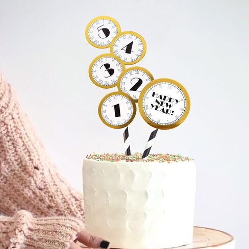 ercadio 24 حزمة 2026 سنة جديدة سعيدة كب كيك توبر مرحبا 2026 الألعاب النارية كعكة القبعات العالية هتاف إلى 2026 الذهب بريق كعكة توبر الألعاب النارية يختار لرأس السنة الجديدة حزب ديكور اللوازم in Kuwait