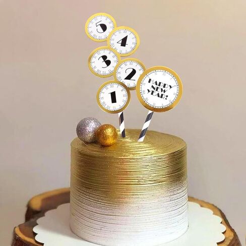 ercadio 24 حزمة 2026 سنة جديدة سعيدة كب كيك توبر مرحبا 2026 الألعاب النارية كعكة القبعات العالية هتاف إلى 2026 الذهب بريق كعكة توبر الألعاب النارية يختار لرأس السنة الجديدة حزب ديكور اللوازم in Kuwait