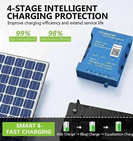 20A بلوتوث شاحن للطاقة الشمسية تحكم 12V / 24V منظم ذكي لوحة للطاقة الشمسية شحن البطارية إحصائيات PWM مع منفذ USB 12V24V بطارية الرصاص الحمضية / الليثيوم in Kuwait