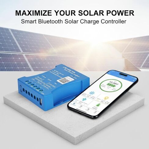 20A بلوتوث شاحن للطاقة الشمسية تحكم 12V / 24V منظم ذكي لوحة للطاقة الشمسية شحن البطارية إحصائيات PWM مع منفذ USB 12V24V بطارية الرصاص الحمضية / الليثيوم in Kuwait