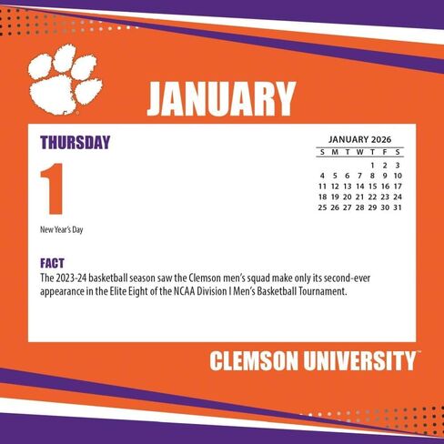 Clemson Tigers 2026 Box Calendar (26998053004) in Saudi Arabia