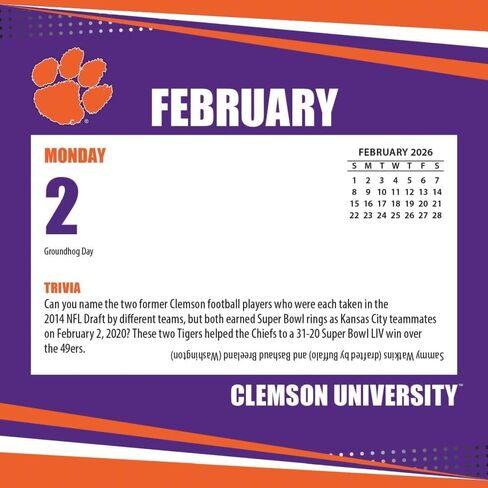 Clemson Tigers 2026 Box Calendar (26998053004) in Saudi Arabia