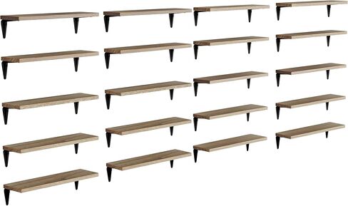 Wallniture Arras 17"x4.5" Floating Shelves for Wall, Shelves for Garage Storage, Wall Bookshelf, Pantry & Kitchen Shelving, Wall Shelves for Living Room, Natural Wood, Set of 20 in Kuwait