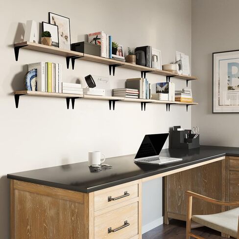 Wallniture Arras 17"x4.5" Floating Shelves for Wall, Shelves for Garage Storage, Wall Bookshelf, Pantry & Kitchen Shelving, Wall Shelves for Living Room, Natural Wood, Set of 20 in Kuwait