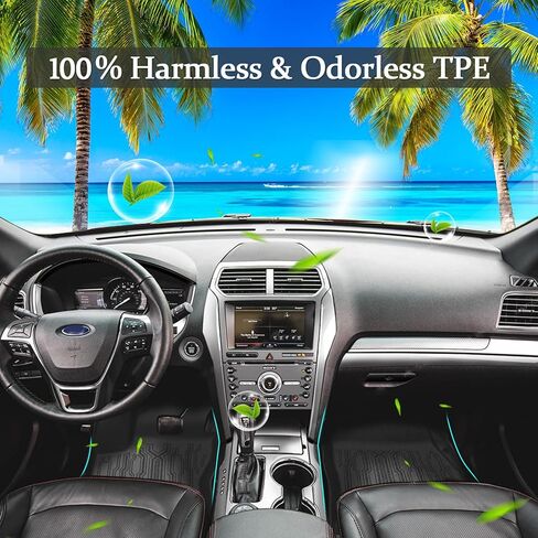 Car Floor Mats for Ford Escape 2013-2019 with Cargo Liner and Backrest Mat All Weather TPE Custom Fit Heavy Duty Anti-Slip Waterproof Interior Accessories Black in Kuwait