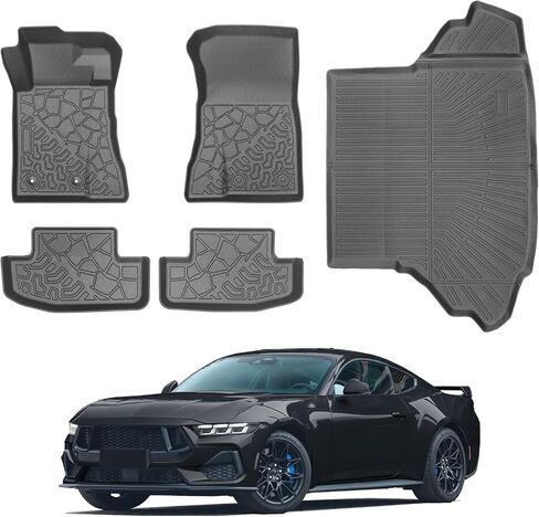 Car Floor Mats for Ford Escape 2013-2019 with Cargo Liner and Backrest Mat All Weather TPE Custom Fit Heavy Duty Anti-Slip Waterproof Interior Accessories Black in Kuwait