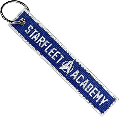سلسلة مفاتيح من القماش باللون الأزرق/الأبيض من Starfleet Academy مقاس 5.5 بوصة × 1 بوصة (مفردة) in Saudi Arabia