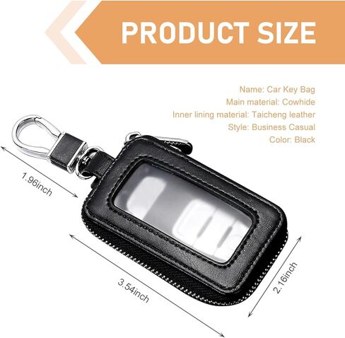Car Key Fob Case, Car Remote Control Key Protector Case, PU Leather Vintage-style Pendant, for Men, Women (Black) in Saudi Arabia
