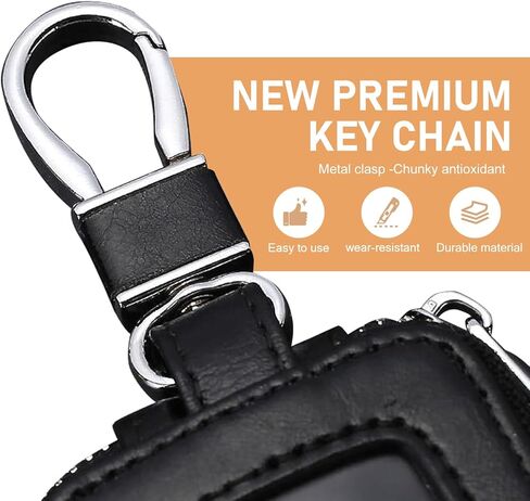 Car Key Fob Case, Car Remote Control Key Protector Case, PU Leather Vintage-style Pendant, for Men, Women (Black) in Saudi Arabia
