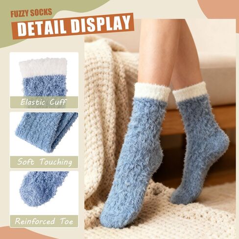 Christmas Fuzzy Socks for Women 5 Pairs Winter Warm Cosy Holiday Slipper Socks Xmas Gifts for Women in Kuwait