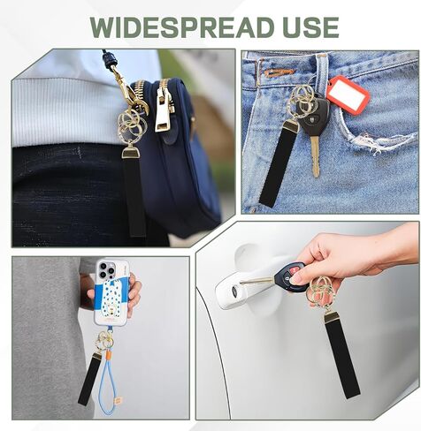 Hovom Leather Wristlet Keychain, Wrist Car Key Chain with 2 Key Rings and Anti-Lost D Ring, Cute Keys Fob Wristband for Women in Saudi Arabia