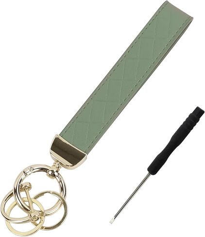 Hovom Leather Wristlet Keychain, Wrist Car Key Chain with 2 Key Rings and Anti-Lost D Ring, Cute Keys Fob Wristband for Women in Saudi Arabia