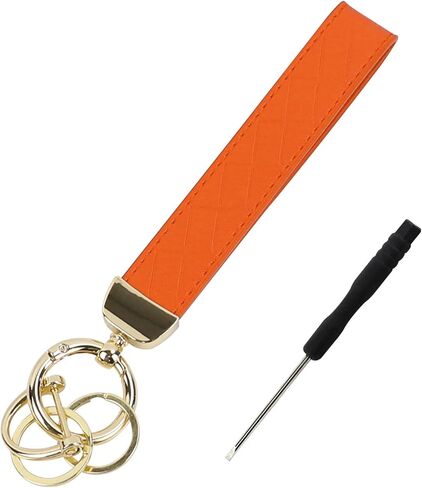 Hovom Leather Wristlet Keychain, Wrist Car Key Chain with 2 Key Rings and Anti-Lost D Ring, Cute Keys Fob Wristband for Women in Saudi Arabia