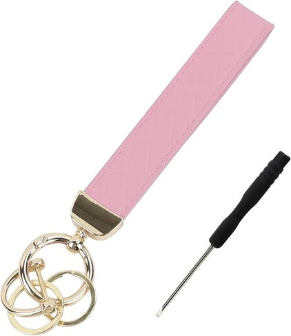 Hovom Leather Wristlet Keychain, Wrist Car Key Chain with 2 Key Rings and Anti-Lost D Ring, Cute Keys Fob Wristband for Women in Saudi Arabia