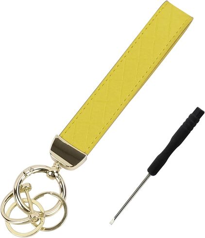 Hovom Leather Wristlet Keychain, Wrist Car Key Chain with 2 Key Rings and Anti-Lost D Ring, Cute Keys Fob Wristband for Women in Saudi Arabia