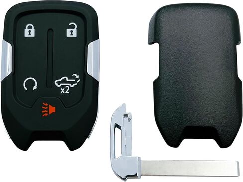 حافظة بديلة لمفتاح فوب تناسب 2022 2021 2020 2019 تشيفي سيلفرادو وجي إم سي سييرا 1500 2500HD 3500HD غطاء مفتاح التحكم عن بعد للدخول بدون مفتاح (5 أزرار - قطعتان) in Kuwait