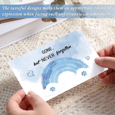 Geyoga 36 Sets Pet Sympathy Cards for Dogs Cats with Envelopes and Stickers, Loss of Dog Condolence Cards Bulk, Thoughtful Bereavement Sympathy Gifts for Loss of Beloved Pet(Soft Blue) in Saudi Arabia