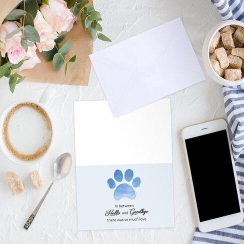 Geyoga 36 Sets Pet Sympathy Cards for Dogs Cats with Envelopes and Stickers, Loss of Dog Condolence Cards Bulk, Thoughtful Bereavement Sympathy Gifts for Loss of Beloved Pet(Soft Blue) in Saudi Arabia