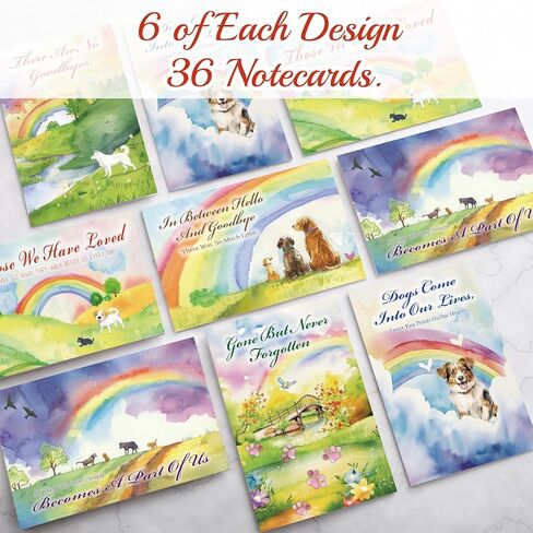 Geyoga 36 Sets Pet Sympathy Cards for Dogs Cats with Envelopes and Stickers, Loss of Dog Condolence Cards Bulk, Thoughtful Bereavement Sympathy Gifts for Loss of Beloved Pet(Soft Blue) in Saudi Arabia