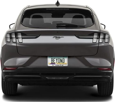 iPick Image for Ford Mustang Mach-E UV-LED Printed American-Made Black Metal License Plate Frame in Saudi Arabia