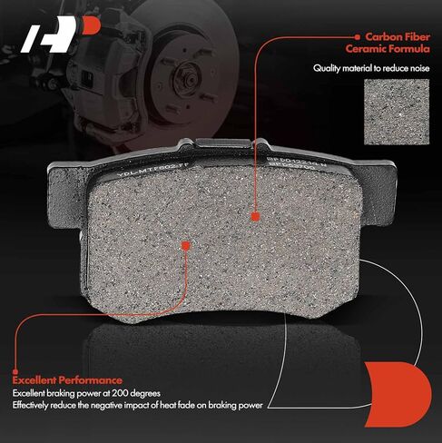 A-Premium 10.24 inch (260mm) Rear Solid Disc Brake Rotors + Ceramic Pads Kit Compatible with Select Honda and Acura Models - Civic 04-05, Accord 98-02, RSX 02-06, Integra 97-98/00-01, 6-PC Set in Kuwait