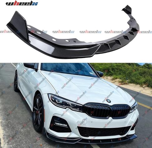 الشفة الأمامية متوافقة مع 2019-2022 BMW G20 G28 330i 330e M340i xDrive M-Sport، طقم جسم حماية ممتص الصدمات للذقن السفلي يناسب 2019 2020 2021 2022 (نمط ألياف الكربون) in Kuwait