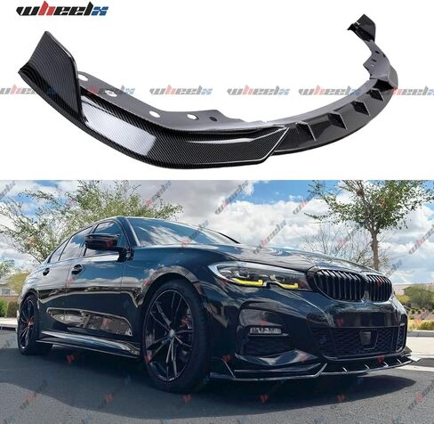 الشفة الأمامية متوافقة مع 2019-2022 BMW G20 G28 330i 330e M340i xDrive M-Sport، طقم جسم حماية ممتص الصدمات للذقن السفلي يناسب 2019 2020 2021 2022 (نمط ألياف الكربون) in Kuwait