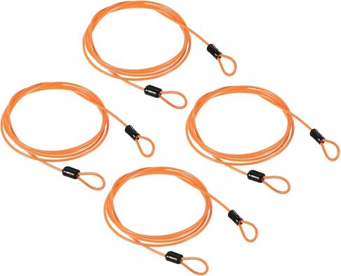 PATIKIL Security Steel Cable 2.5mm x 2m/6.56ft Coated Luggage Lock Wire Rope with Double Loop Green 4 Pack in Saudi Arabia