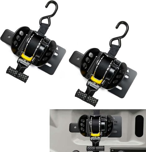 2PCS Retractable Ratchet Straps Compatible with 2016-2018 Chevy Silverado/GMC Sierra 1500 Integral Retractable Tie Down Straps Auto Retract Securing Strap Fit for Chevy Silverado Accessories in Saudi Arabia