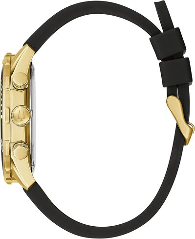 Bulova Men's Classic Chronograph 6 Hand Gold Stainless Steel Watch with Black Silicone Strap, Blue Dial (Model:98A244) in Saudi Arabia