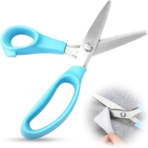 Blue Pinking Shears for Fabric Cutting Sewing Scissors,Professional Handheld Dressmaking in Saudi Arabia
