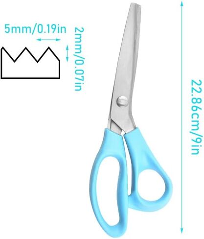 Blue Pinking Shears for Fabric Cutting Sewing Scissors,Professional Handheld Dressmaking in Saudi Arabia