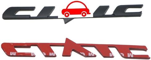 3D Raised Letters C-I-V-I-C Emblem Metal with Adhesive Backing Replacement for Rear Emblem Automotive Decoration(Matte Black) in Saudi Arabia