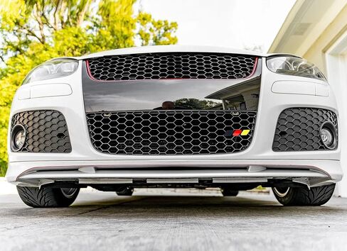 iJDMTOY Black/Red/Yellow 3-Color Stripe Lower Grille/Hood Grill Badge Emblem w/No Removal Required Toggle Anchor Bolts, Compatible with German Cars in Saudi Arabia