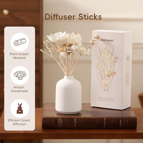 Reed Diffuser Sticks, Reed Diffuser Sticks Flowers, Reed Diffuser Set for Bathroom, Reed Diffuser for Home, Bedroom Decor, Office,12Pcs, Natural Flower in Saudi Arabia