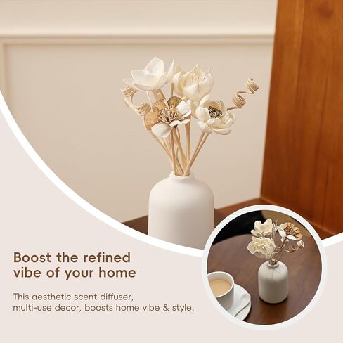 Reed Diffuser Sticks, Reed Diffuser Sticks Flowers, Reed Diffuser Set for Bathroom, Reed Diffuser for Home, Bedroom Decor, Office,12Pcs, Natural Flower in Saudi Arabia