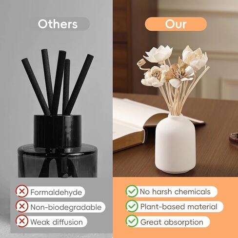 Reed Diffuser Sticks, Reed Diffuser Sticks Flowers, Reed Diffuser Set for Bathroom, Reed Diffuser for Home, Bedroom Decor, Office,12Pcs, Natural Flower in Saudi Arabia