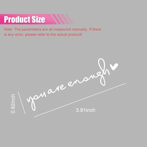 You are Enough Car Mirror Decal, Cute Car Sticker for Women, Girls, Auto Rearview Mirror Accessories for Girl Presents (White/Beautiful) in Saudi Arabia